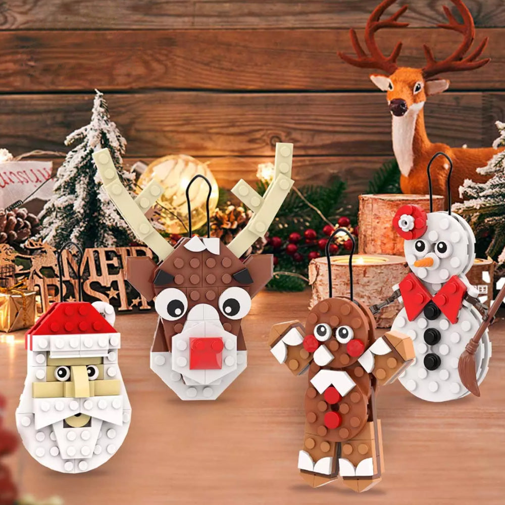 11-in-1 Christmas Ornaments Building Sets Snowman Santa Xmas Tree Ornament Decor