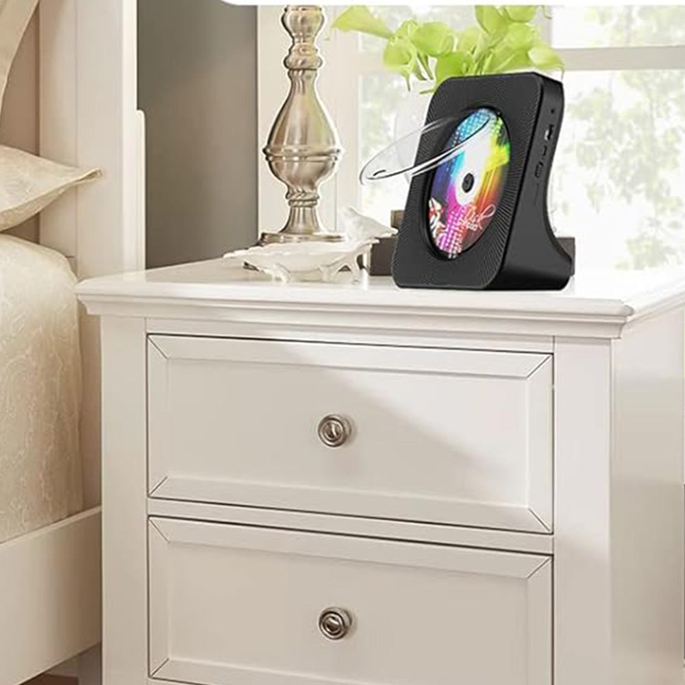 USB Powered Bluetooth CD Player with Digital Screen Display Desktop Music Player Black