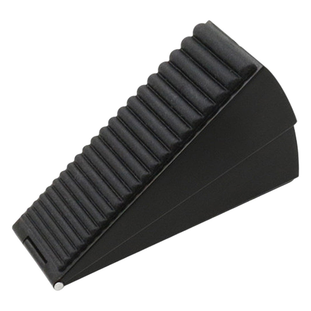 Adjustable Spring Door Stopper Tall Door Stop Wedge for Bottom of Doors Black