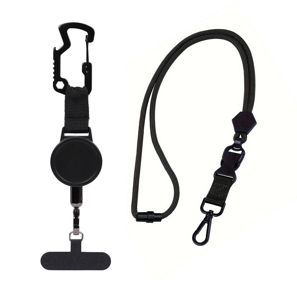 Multi-Function Retractable Carabiner with Lanyard