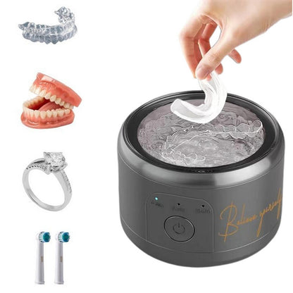 Dental Retainer Cleaner Machine Dentures Cleaner for Night Guards Aligner Jewelry with 180ML Capacity