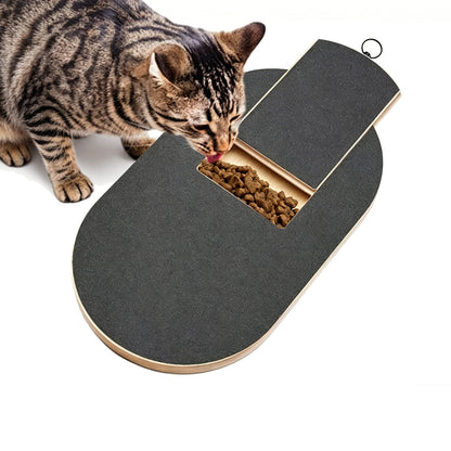 Wooden Dog Nail Scratch Board with Treat Box with Replacement Sandpaper
