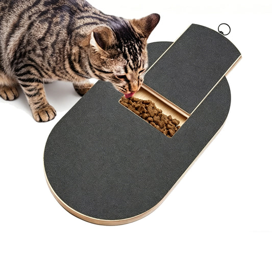 Wooden Dog Nail Scratch Board with Treat Box with Replacement Sandpaper