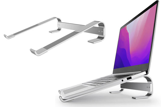 2Pcs Laptop Stand Foldable Portable Desktop Holder for 10-18 inch MacBook-Silver