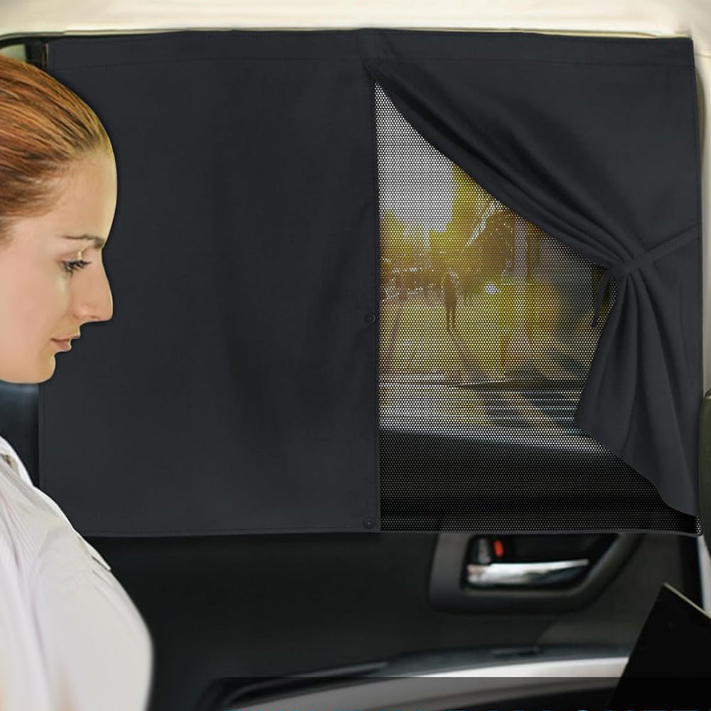 2PCS Car Window Sun Shades Double Layer Magnetic Rear Window Privacy Cover