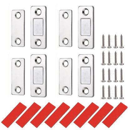 4 Pack Magnetized Cabinet Catch Thin Door Latch Hardware for Closet Kitchen