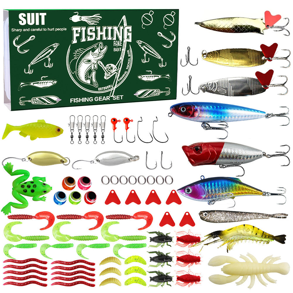 Bass Trout Salmon Fishing Lures Kit ¨C Baits & Tackle Fishing Accessories Set Green