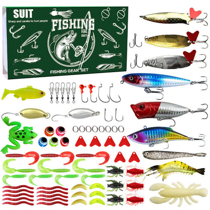 Bass Trout Salmon Fishing Lures Kit ¨C Baits & Tackle Fishing Accessories Set Green