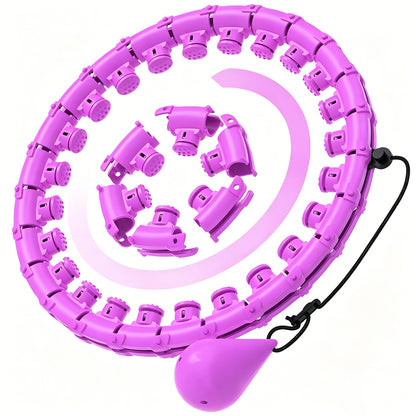 32 Section Detachable Weighted Hula Hoop Adjustable 26 to 58 Inches-Purple