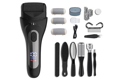 Electric Foot Callus Remover with LED Light Pedicure Tools for Dead Hard Cracked -Black