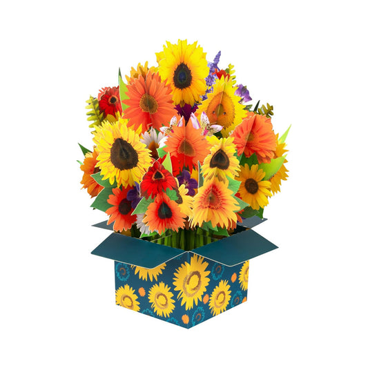 3D Popup Greeting Card Flower Paper Pop Up Cards Flower Bouquet for Mom Wife Style 1