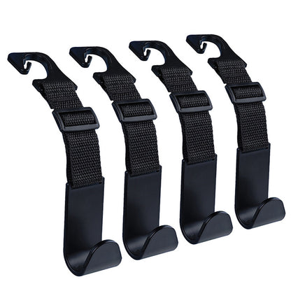 4Pcs Car Seat Headrest Hook Adjustable Multi Functional Cargo Hook for Most Cars