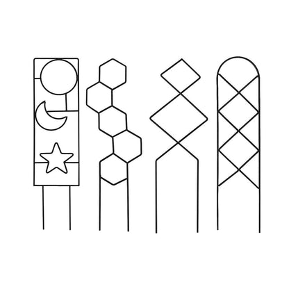 Set of 4Pcs Indoor Plant Trellis for Climbing Plants Metal Trellis Support Stake for Potted Plants Style 1