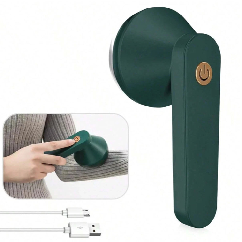 Rechargeable Electric Fabric Shaver and Clothing Fuzz Remover - Green