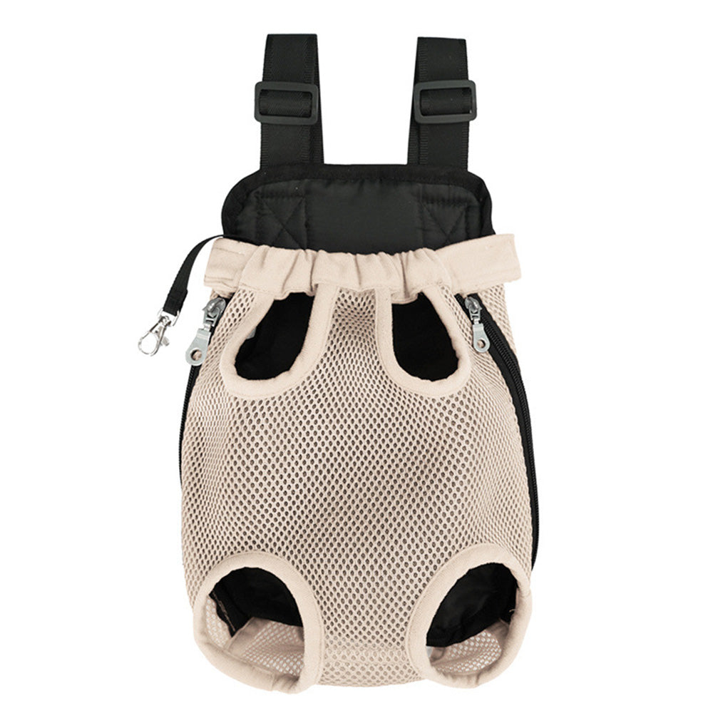 Pet Carrier Backpack for Front and Back Carrying Dogs Cats - Apricot
