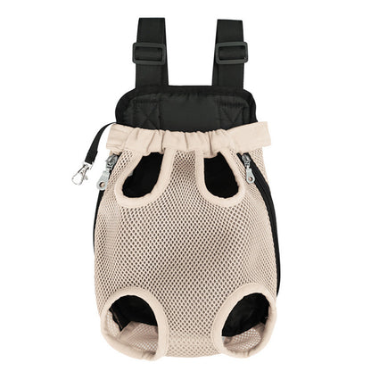 Pet Carrier Backpack for Front and Back Carrying Dogs Cats - Apricot