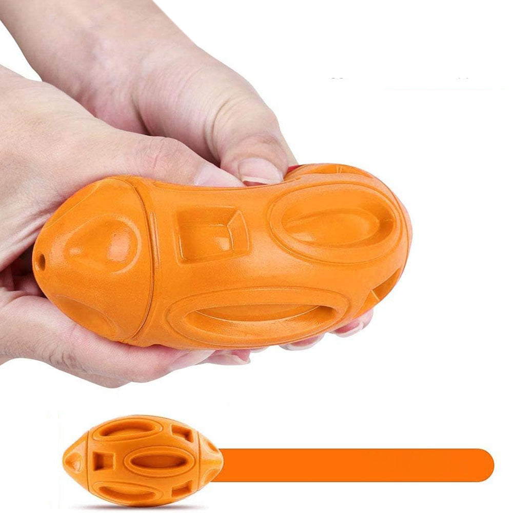 Puppy Chew Ball With Squeaker Dog Chew Toys Squeaky Dog Toys For Aggressive Chewers Orange