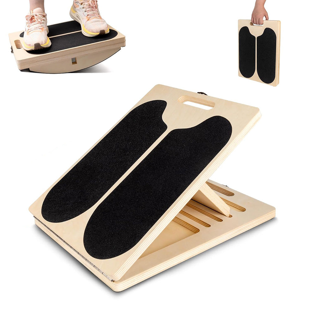 5 Angle Adjustable Calf Stretcher Slant Board Wood Balance Board for Home Gym