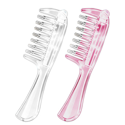 2 Pack 7 Tooth Hair Oil Applicator Combs with Silicone Caps
