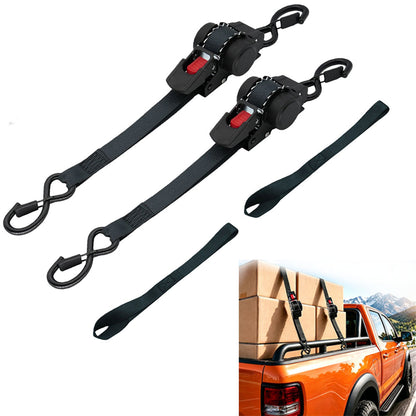 2Piece 54-350cm Retractable Ratchet Straps