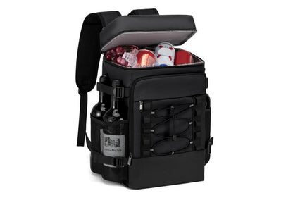 25L Insulated Cooler Backpack Freshness Preservation Backpack For Beach -Black