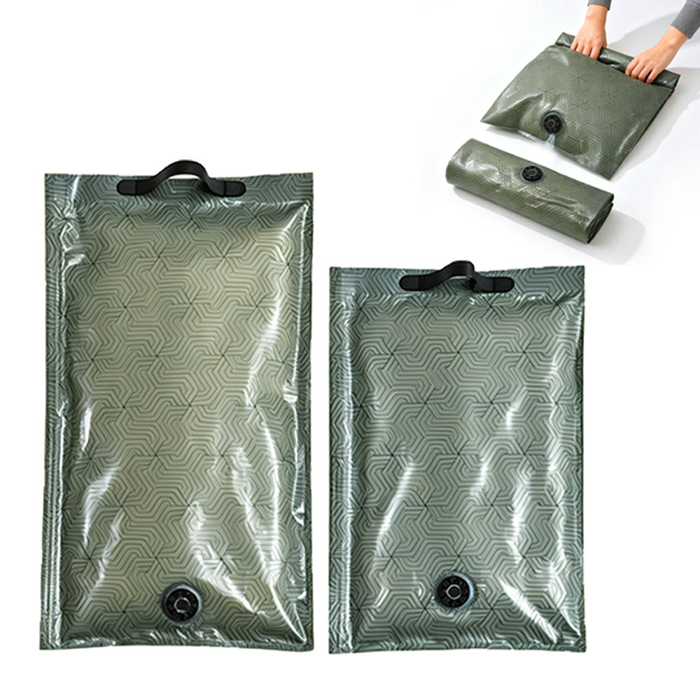 2 Piece Pump Free Roll Up Vacuum Storage Bags - Green