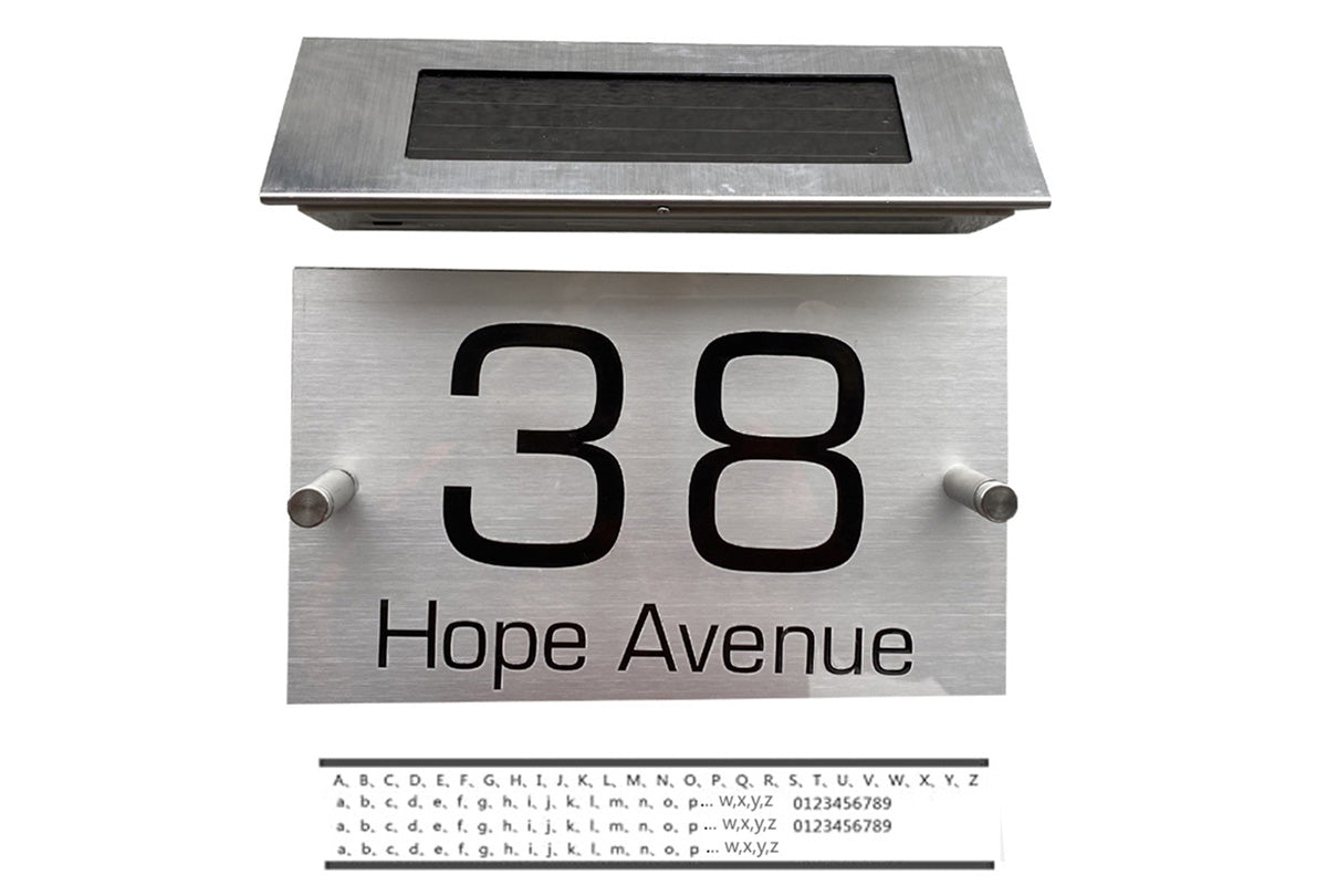 Solar Light House Signs Plaques LED House Number Acrylic Plaques