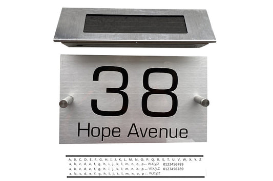 Solar Light House Signs Plaques LED House Number Acrylic Plaques