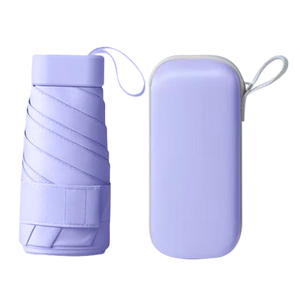 Mini Pocket Umbrella Anti-UV Sun/Rain Windproof 6 Folding Umbrella - Purple