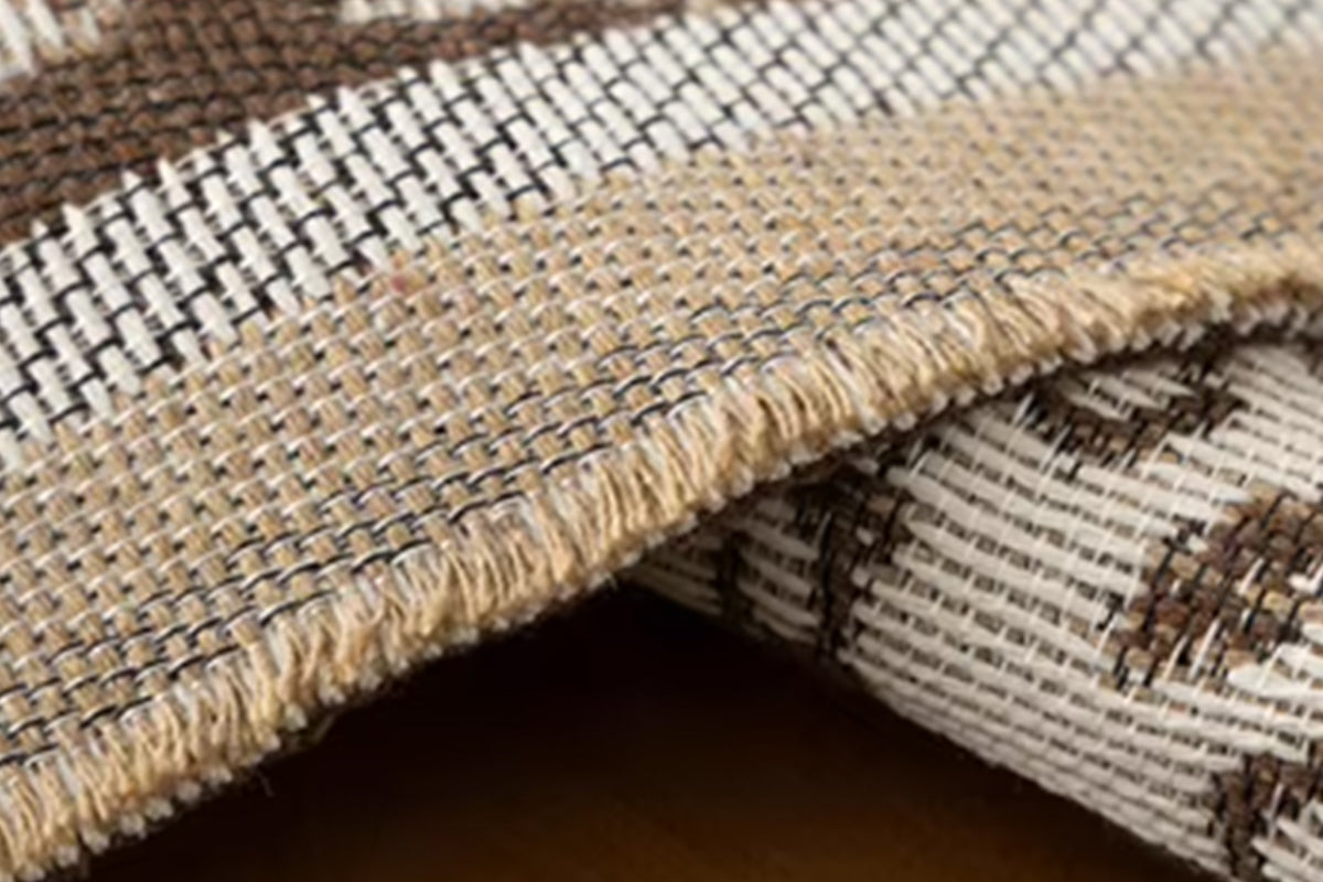 Heavy Rustic Table Runner Imitation Linen Braided Macrame Table Runner -Brown