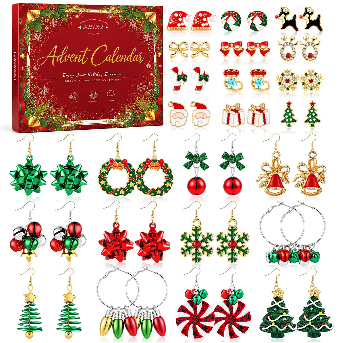 Christmas 24 Day Earring Advent Calendar Gift Box for Women