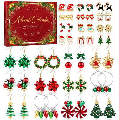 Christmas 24 Day Earring Advent Calendar Gift Box for Women