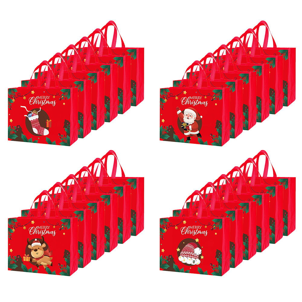 24 Pack Christmas and Halloween Handled Gift Shopping Bags - Red