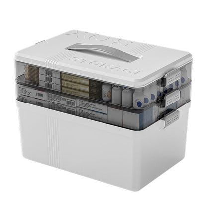 3-Tier Portable Medicine Storage Box Large Capacity First Aid Cabinet for Home