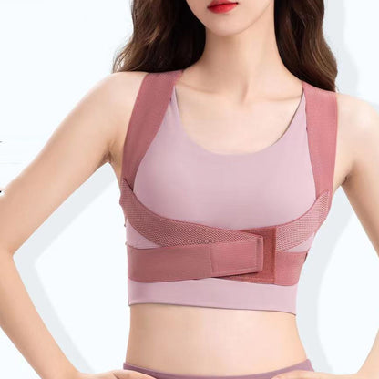 Adjustable Posture Corrector for Back Shoulder Brace Back Support Belt Pink