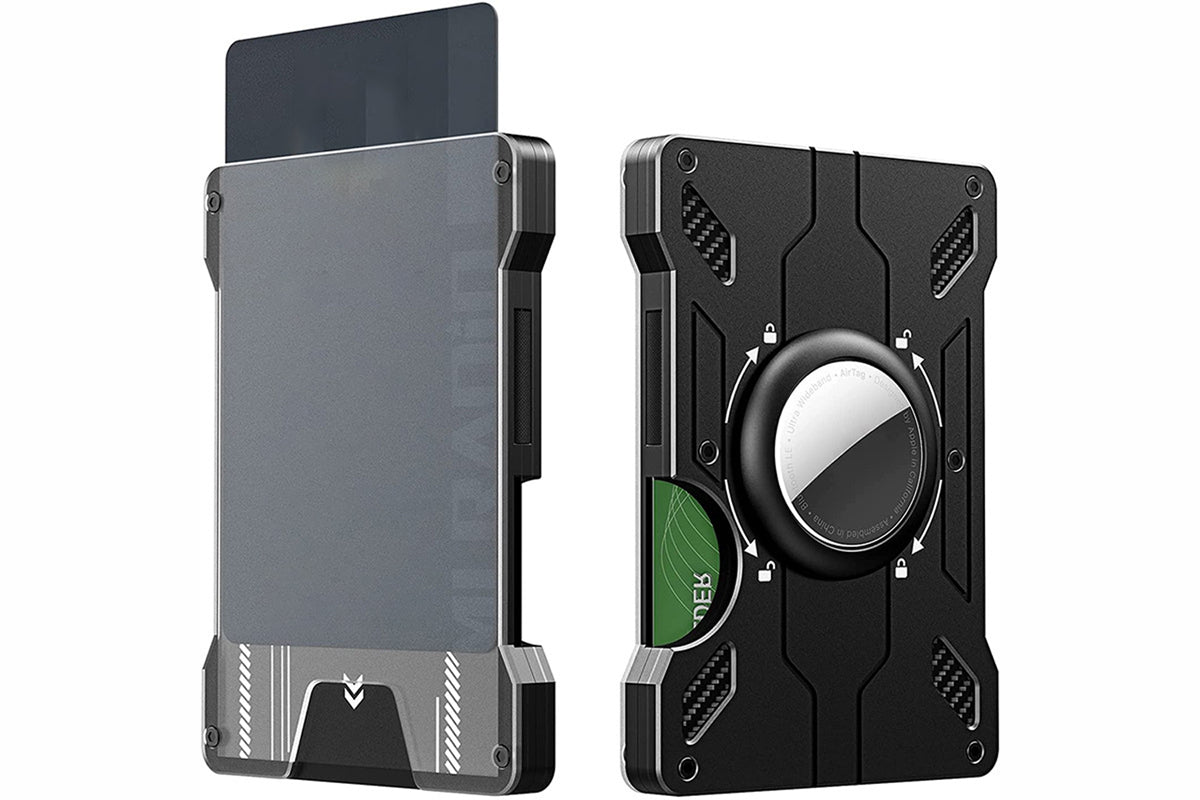 Aluminum Wallet for AirTag with Clear ID Card Holder