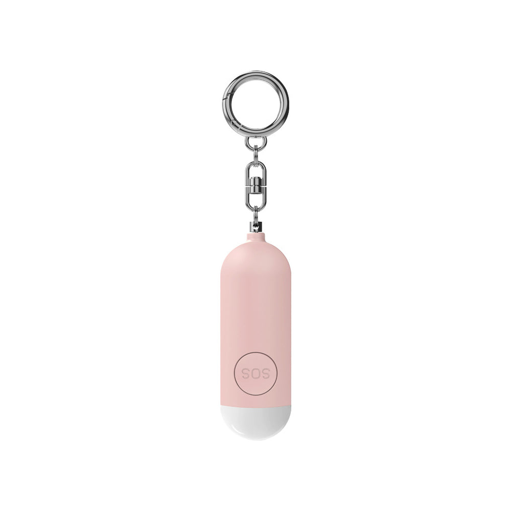130dB Portable Personal Alarm with LED Light Safety Alarm Device for Girls Children Elderly Pink