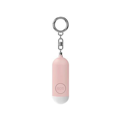 130dB Portable Personal Alarm with LED Light Safety Alarm Device for Girls Children Elderly Pink