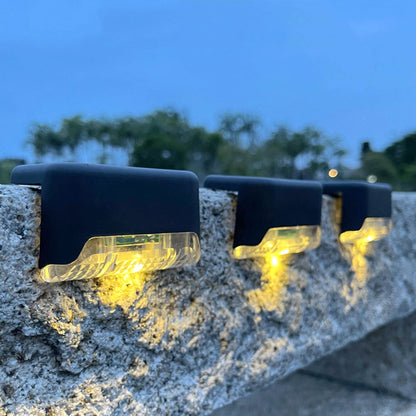 4Pcs Set Solar LED Deck Lights Outdoor Step Fence Lamp for Stairs Path Garden Patio Pathway