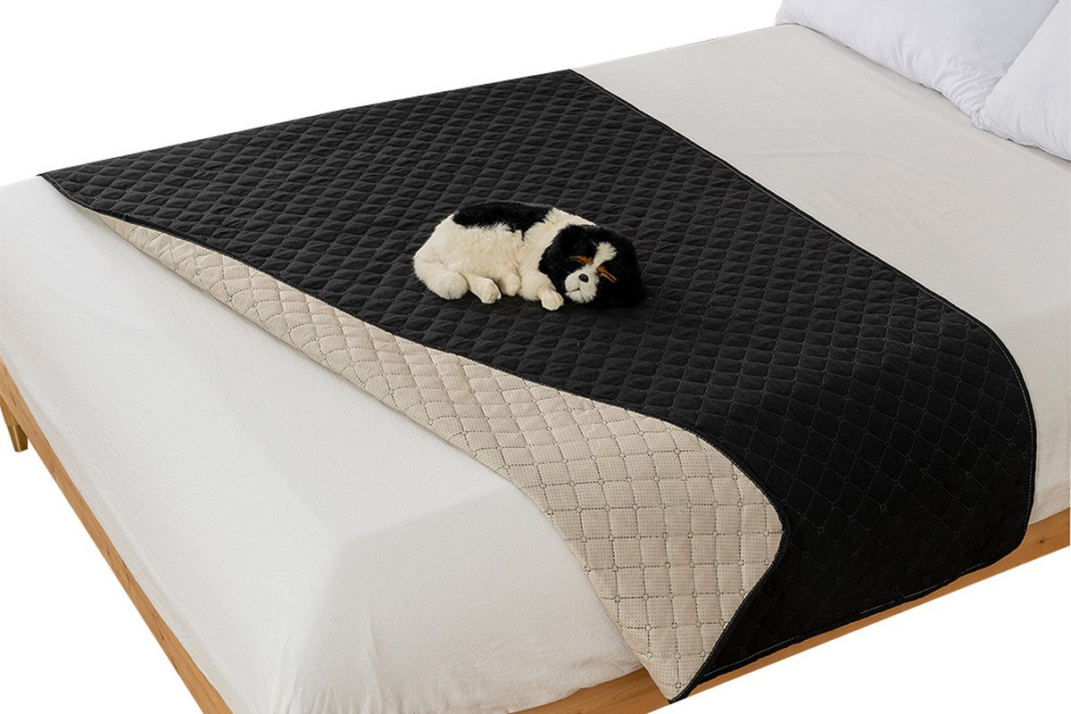 2Pcs Dog Bed Waterproof Blanket Dog Bed Cover Pet Blanket For Furniture Protector-Black