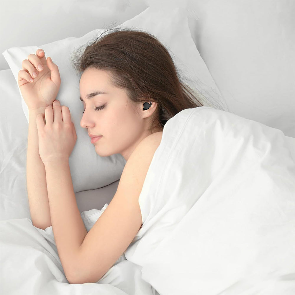 In Ear Sleep Headphones with Digital Power Display Invisible Noise Blocking Earphone for Side Sleepers Black