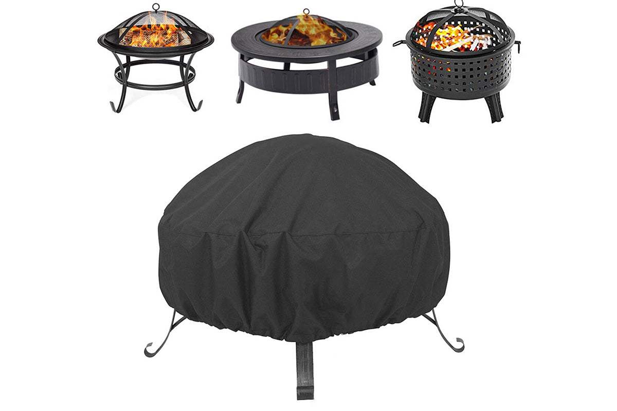 Outdoor Round Fire Pit Cover Waterproof Oxford Protector for Patio Use