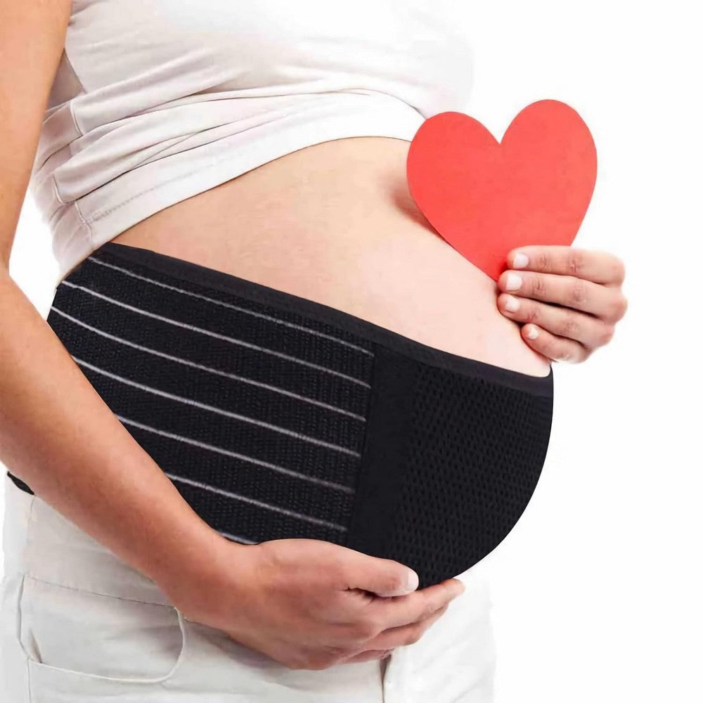 Maternity Belt Pregnancy Belly Band for Back Pain Relief Abdominal Support-Black
