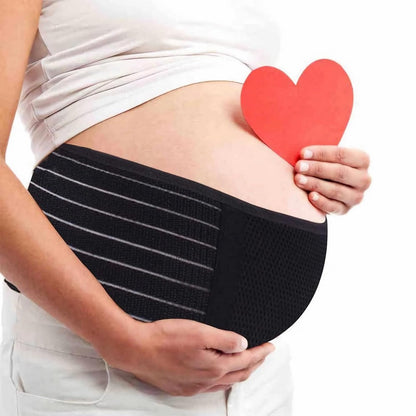 Maternity Belt Pregnancy Belly Band for Back Pain Relief Abdominal Support-Black