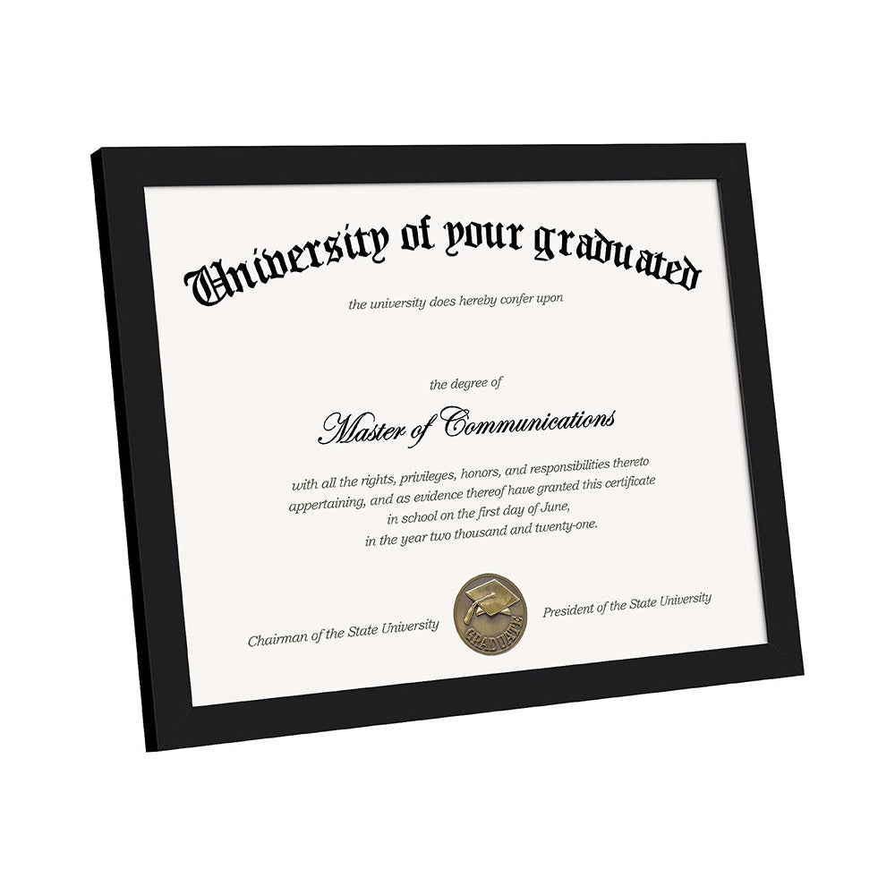 Certificate Frame with PVC for Diploma Document Photo Display-Black