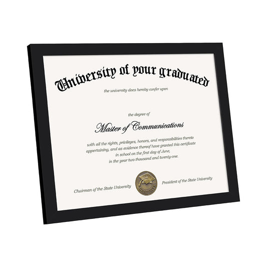 Certificate Frame with PVC for Diploma Document Photo Display-Black