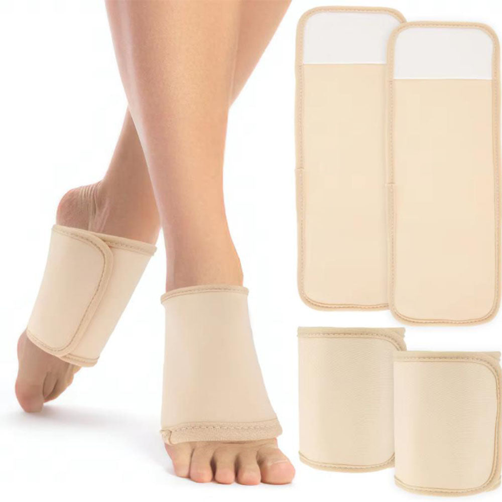 Pair of Foot Castor Oil Wrap Pack Reusable Washable Adjustable Leakproof Castor Oil Ankle Pack Wrap Khaki