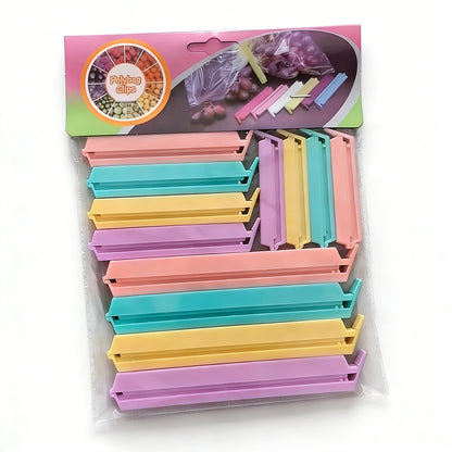 24PCS Plastic Sealing Bag Clip Sealer Clamp Kitchen Storage Food Snack Chips Seal Tool