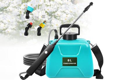 8L USB Rechargeable Garden Sprayer with 60cm Telescopic Wand 3 Mist Nozzles