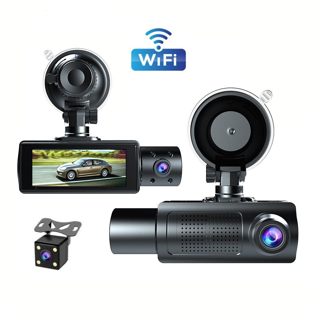 Dash Cam with WiFi ââ‚?Front  Rear & Interior Recording with Night Vision